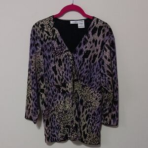 East 5th Black Lace Trim Long-Sleeve Blouse